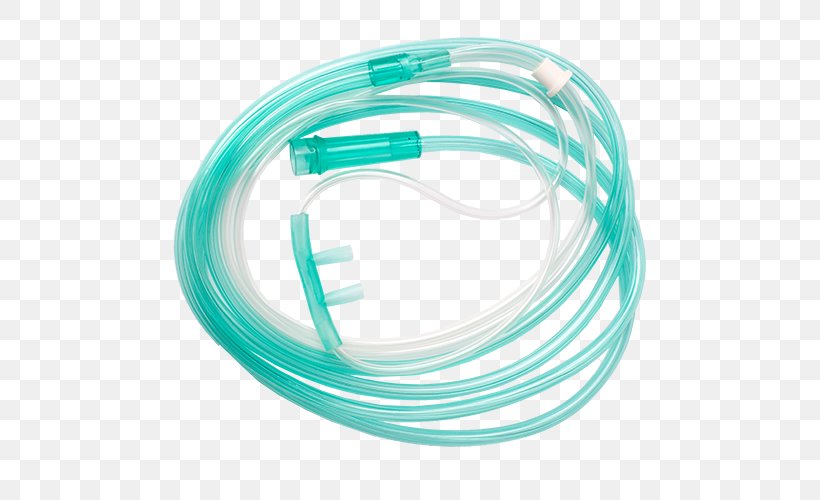Nasal Cannula Respiratory Tract Hypodermic Needle Patient, PNG, 500x500px, Cannula, Aqua, Blue, Breathing, Cable Download Free