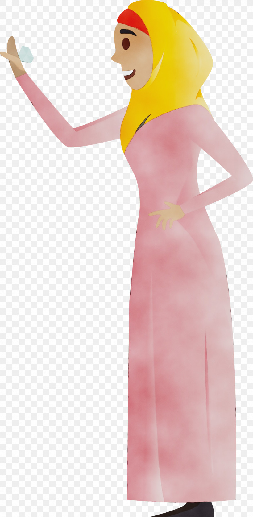 Pink Clothing Dress Yellow Shoulder, PNG, 1467x2999px, Arabic Woman, Arabic Girl, Clothing, Costume, Day Dress Download Free