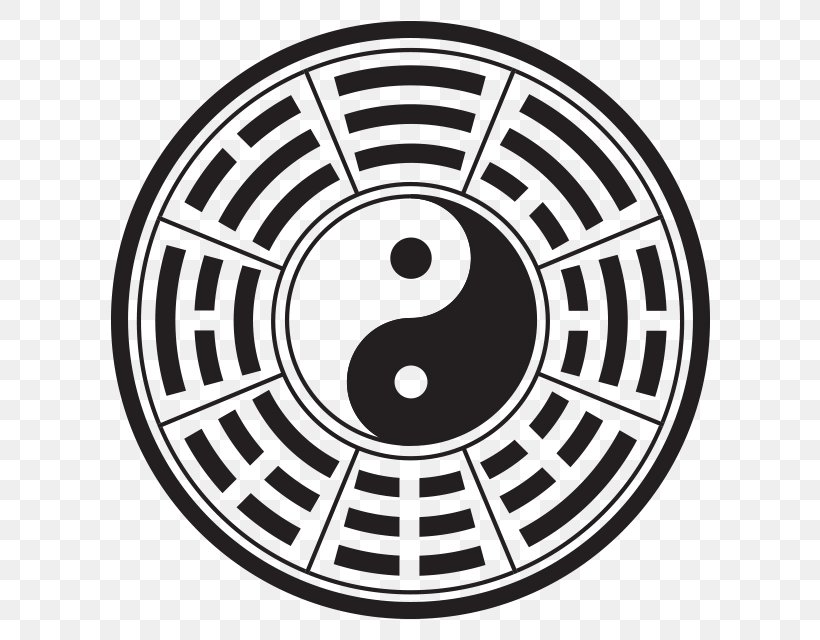 I Ching Bagua Taoism Yin And Yang Feng Shui, PNG, 640x640px, I Ching, Area, Astrology, Bagua, Black And White Download Free