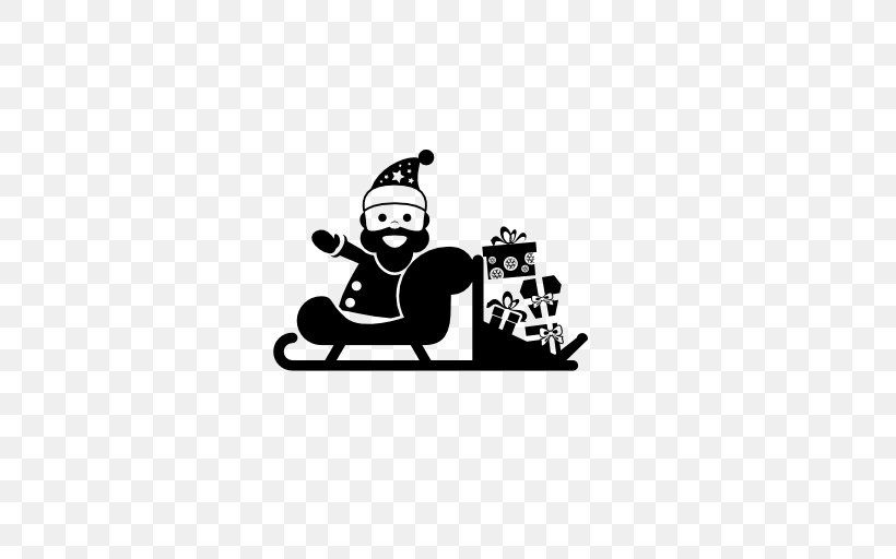 Santa Claus Christmas Sled Rudolph Mrs. Claus, PNG, 512x512px, Santa Claus, Area, Artwork, Black, Black And White Download Free