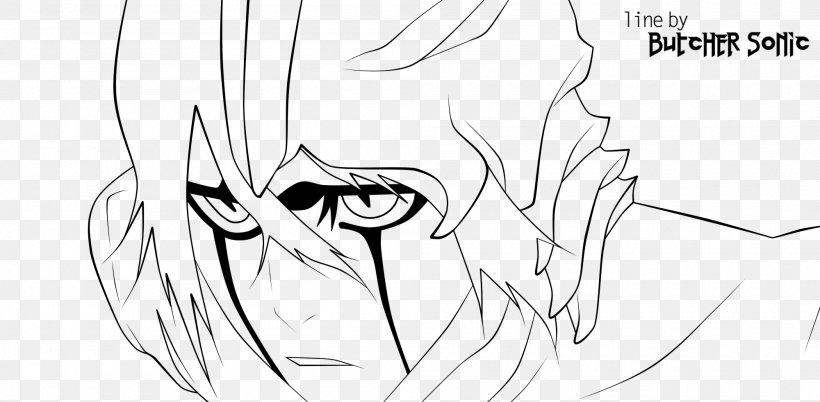 Ulquiorra Cifer Rukia Kuchiki Line Art Bleach Sketch, PNG, 2000x982px, Watercolor, Cartoon, Flower, Frame, Heart Download Free