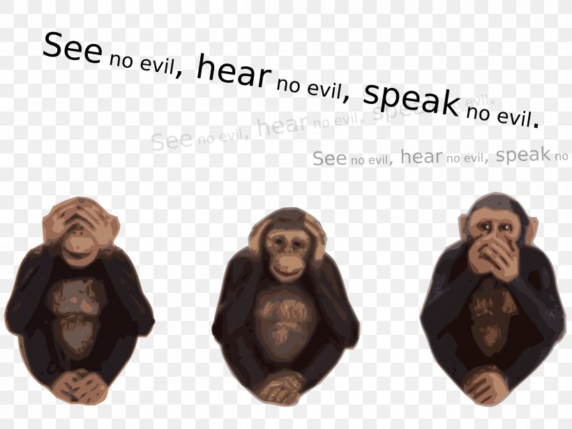 Three Wise Monkeys YouTube Evil Clip Art, PNG, 2400x1800px, Three Wise Monkeys, Emoji, Evil, Figurine, Fur Download Free