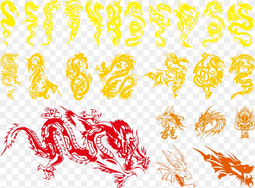 Chinese Dragon European Dragon Silhouette, PNG, 2480x1828px, Chinese Dragon, Art, Cartoon, Chinoiserie, Color Download Free