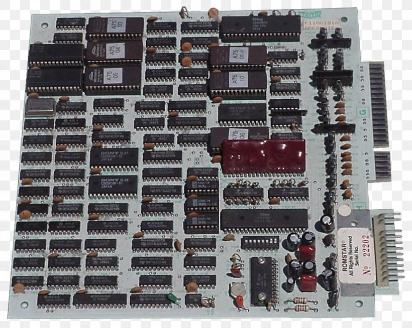 Microcontroller Arkanoid Crazy Kong Printed Circuit Board ROM Image, PNG, 865x690px, Microcontroller, Arcade Game, Arkanoid, Atari, Circuit Component Download Free