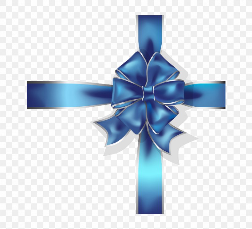 Blue Ribbon Gift, PNG, 1300x1179px, Ribbon, Blue, Blue Ribbon, Christmas, Cross Download Free