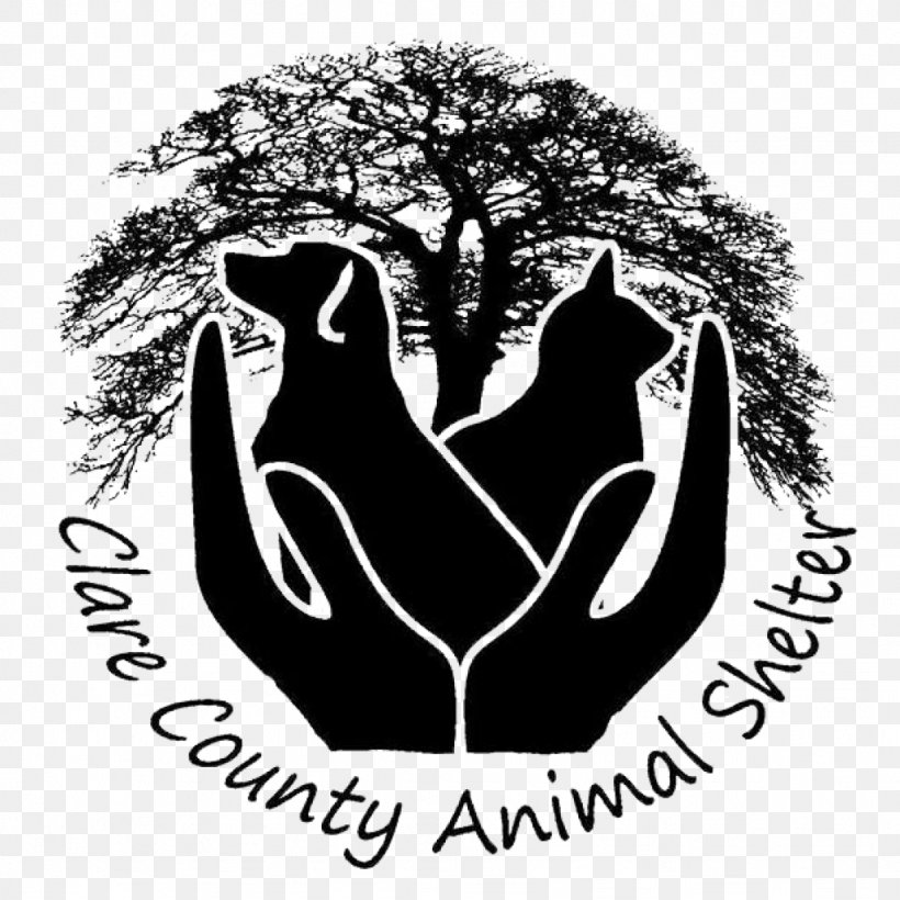 Clare County Animal Shelter Dog Pet Animal Rescue Group, PNG, 1024x1024px, Animal Shelter, Animal, Animal Rescue Group, Black And White, Brand Download Free