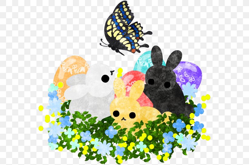 Easter Bunny Butterfly Rabbit Clip Art, PNG, 569x543px, Easter Bunny, Art, Artwork, Butterfly, Depositphotos Download Free