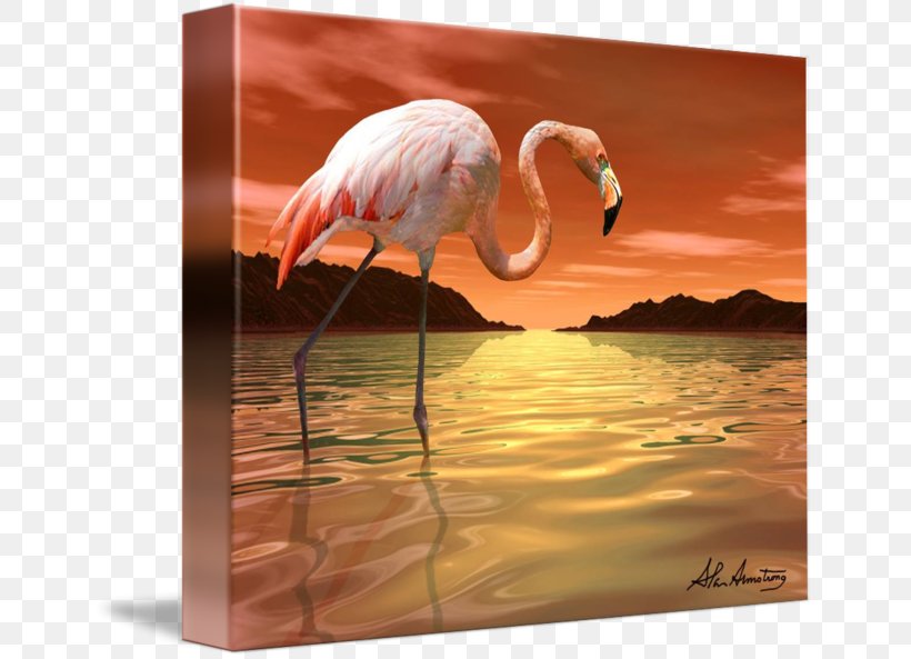 Painting Beak, PNG, 650x593px, Painting, Beak, Bird, Fauna, Flamingo Download Free