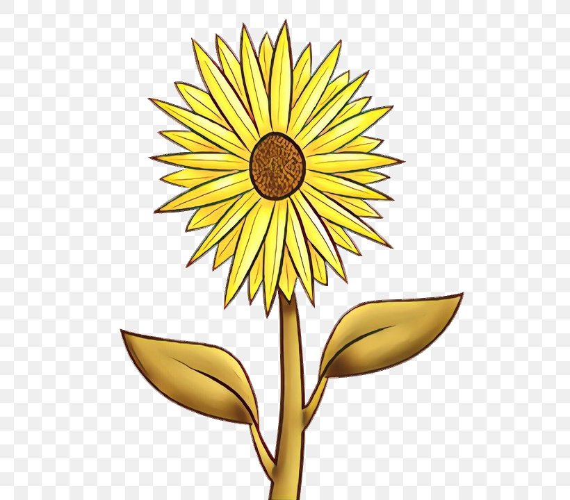 Sunflower, PNG, 576x720px, Cartoon, Blackeyed Susan, Flower, Flowering Plant, Plant Download Free