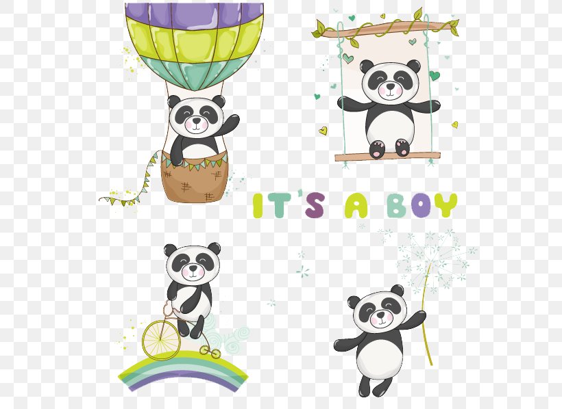 Giant Panda Wedding Invitation Baby Shower Clip Art, PNG, 595x598px, Giant Panda, Area, Baby Shower, Baby Toys, Cuteness Download Free