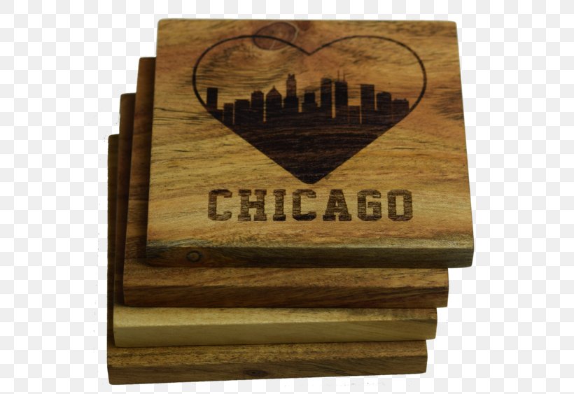 Wood I Love Chicago /m/083vt Coasters Varnish, PNG, 600x563px, Wood, Box, Brand, Chicago, Coasters Download Free