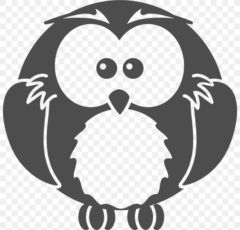Black-and-white Owl Snowy Owl Clip Art, PNG, 800x787px, Owl, Beak, Bird, Bird Of Prey, Black And White Download Free