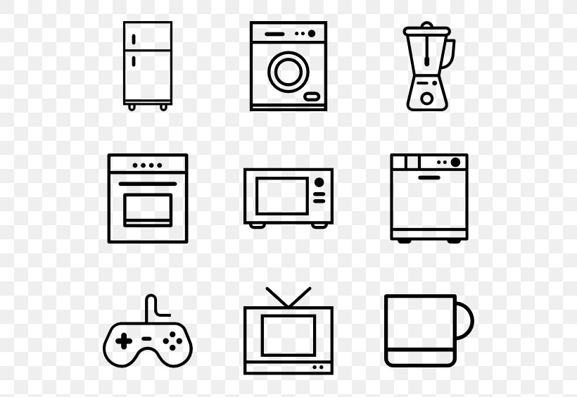 Home Appliance Furniture, PNG, 600x564px, Home Appliance, Area, Avatar, Black, Black And White Download Free