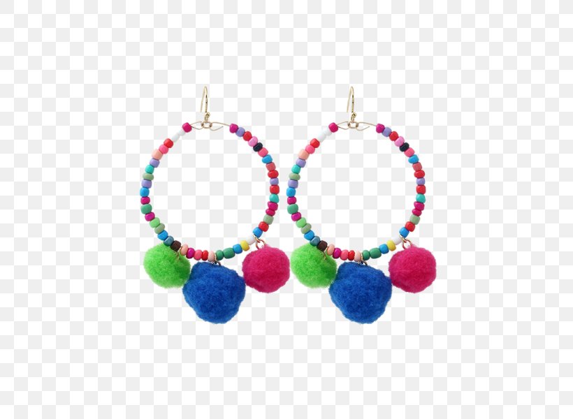 Earring Necklace Bead Pom-pom Jewellery, PNG, 600x600px, Earring, Bead, Bijou, Body Jewellery, Body Jewelry Download Free