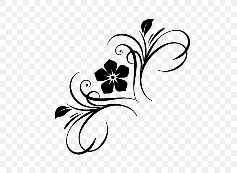 Floral Design Visual Arts, PNG, 600x600px, Floral Design, Art, Black, Black And White, Black M Download Free