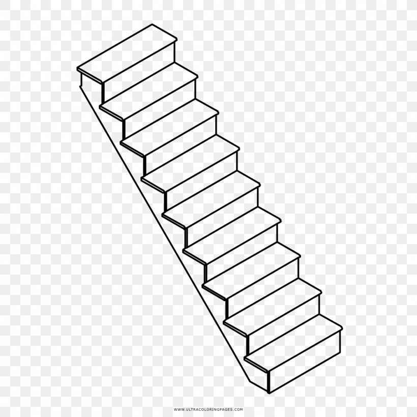 Drawing Stairs Line Art, PNG, 1000x1000px, Drawing, Area, Art, Black And White, Coloring Book Download Free