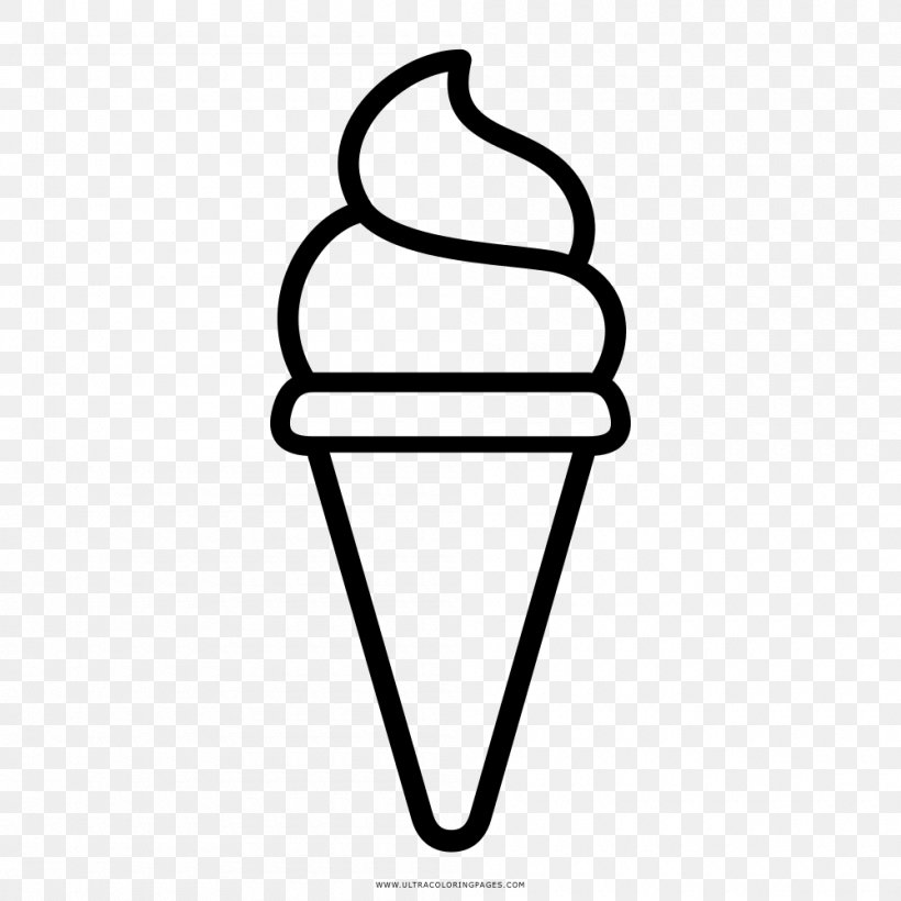 Ice Cream Cones Drawing Clip Art, PNG, 1000x1000px, Ice Cream Cones, Ausmalbild, Black And White, Coloring Book, Cone Download Free