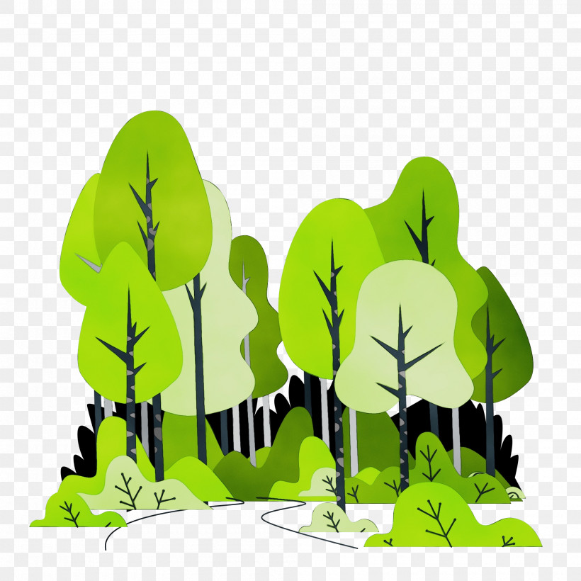 Leaf Cartoon Tree Green Text, PNG, 2000x2000px, Watercolor, Biology, Cartoon, Flower, Green Download Free