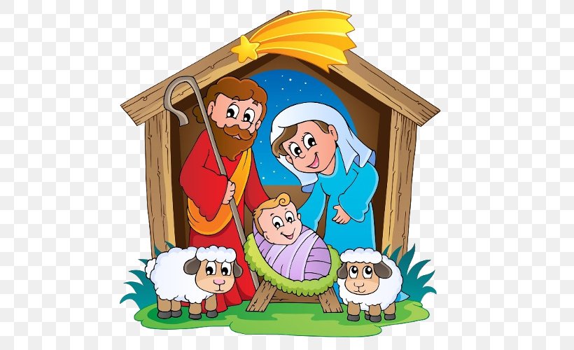 Nativity Scene Nativity Of Jesus Manger Clip Art, PNG, 500x500px, Nativity Scene, Art, Cartoon, Christmas, Christmas Card Download Free
