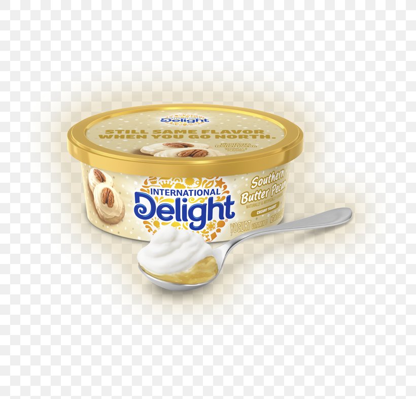 Crème Fraîche Milk International Delight Yoghurt Cinnamon Roll, PNG, 723x786px, Milk, Butter Pecan, Cinnamon Roll, Cream, Dairy Product Download Free