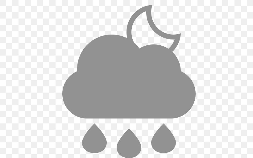 Rain Cloud Weather Symbol, PNG, 512x512px, Rain, Black, Black And White, Cloud, Heart Download Free