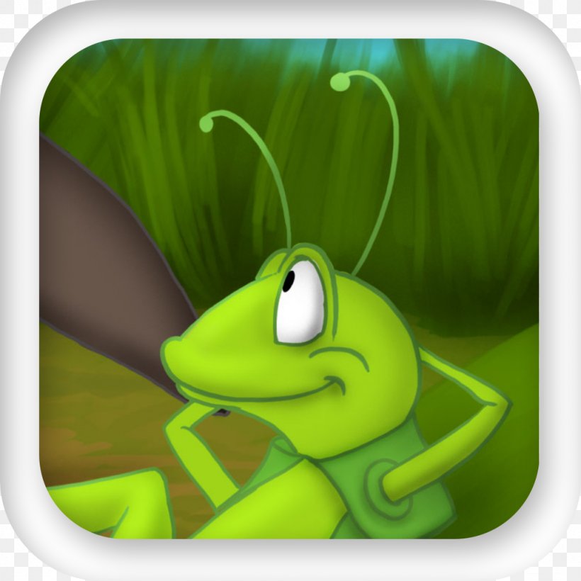 The Ant And The Grasshopper Fairy Tale Tree Frog Book, PNG, 1024x1024px, Ant And The Grasshopper, Amphibian, App Store, Book, Cartoon Download Free
