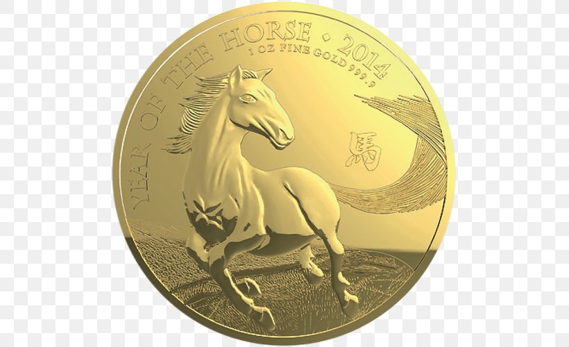 Coin Gold Horse Mammal, PNG, 500x500px, Coin, Currency, Gold, Horse, Horse Like Mammal Download Free