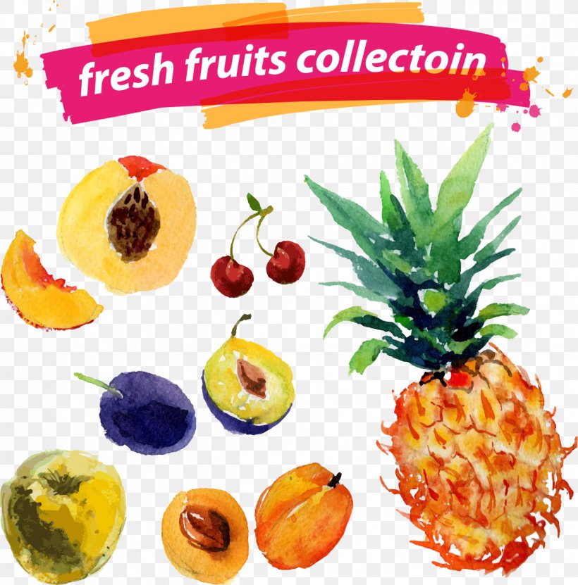 Pineapple Watercolor Painting Fruit Euclidean Vector, PNG, 1223x1240px, Pineapple, Ananas, Art, Auglis, Bromeliaceae Download Free