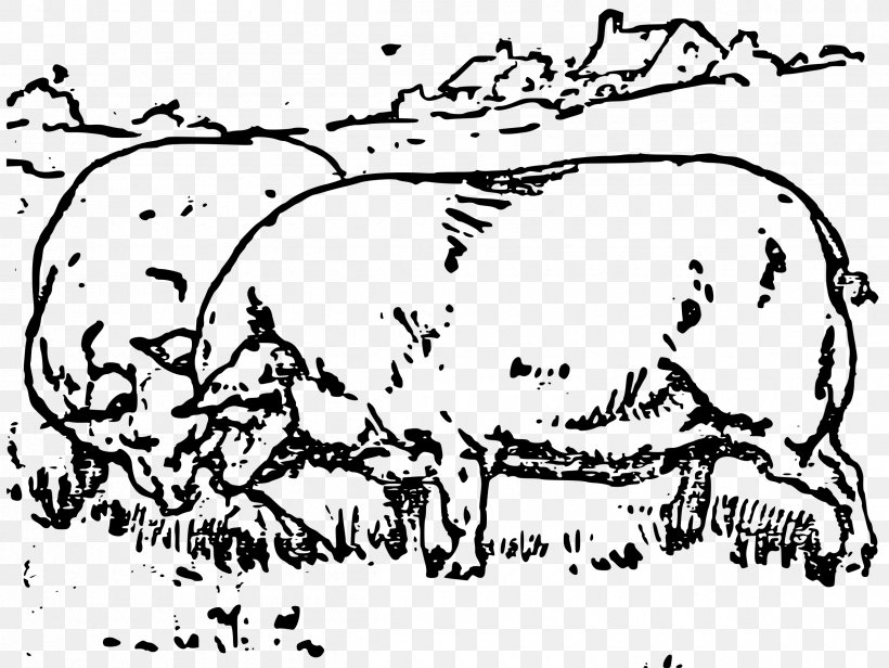 Domestic Pig Sheep Cattle Clip Art, PNG, 2400x1805px, Pig, Animal Slaughter, Area, Art, Artwork Download Free