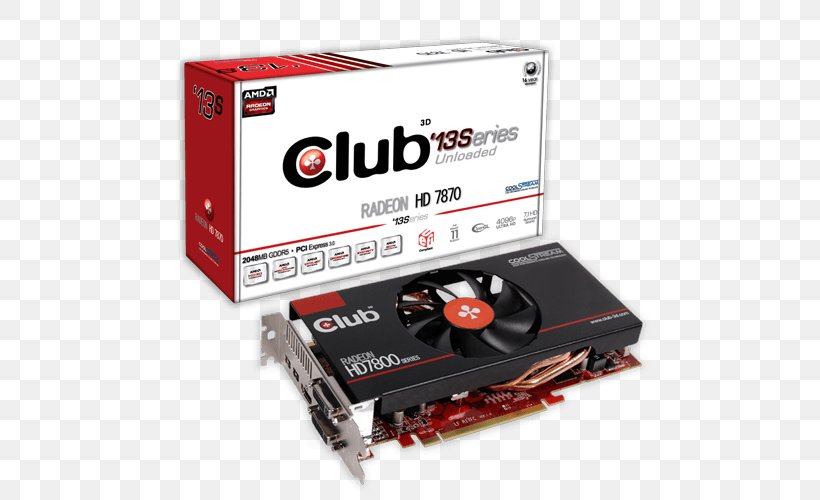 Graphics Cards & Video Adapters Club 3D AMD Radeon HD 7950 GDDR5 SDRAM, PNG, 500x500px, Graphics Cards Video Adapters, Advanced Micro Devices, Amd Radeon Hd 7870, Amd Radeon Hd 7950, Amd Radeon Hd 7970 Download Free