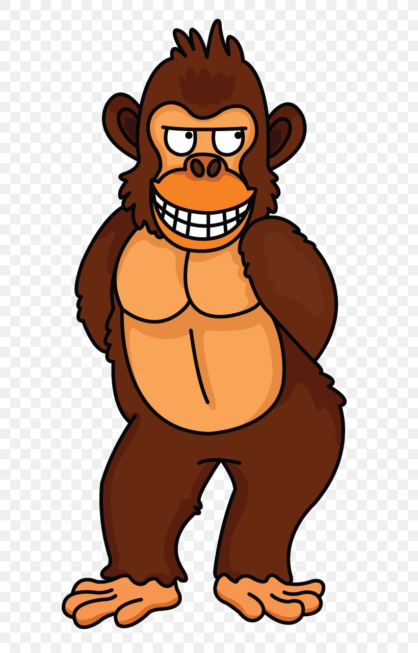 Western Gorilla Ape Clip Art Drawing Illustration, PNG, 720x1280px, Western Gorilla, Ape, Cartoon, Drawing, Fictional Character Download Free