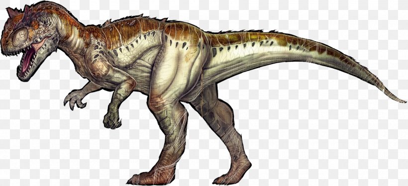 Allosaurus ARK: Survival Evolved Carnotaurus Tyrannosaurus Spinosaurus, PNG, 1720x786px, Allosaurus, Animal Figure, Ark Survival Evolved, Carnotaurus, Ceratosaurus Download Free
