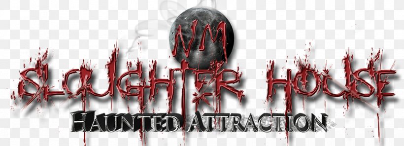 NM Slaughter House Haunted Attraction Logo Slaughterhouse Animal Slaughter, PNG, 834x302px, Logo, Animal Slaughter, Blood, Brand, Character Download Free