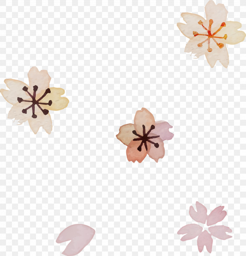 Cherry Blossom, PNG, 2877x3000px, Watercolor, Beige, Blossom, Cherry Blossom, Flower Download Free