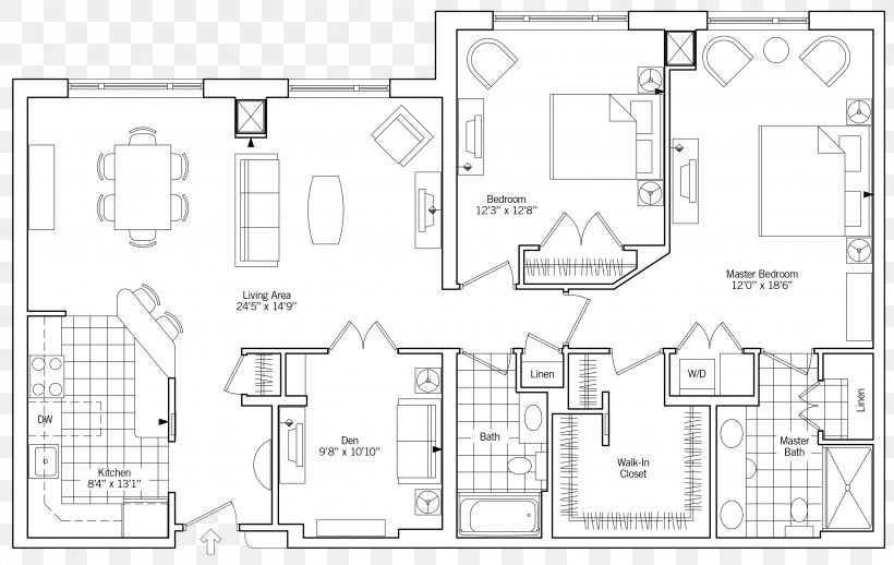 Floor Plan Architecture House Plan, PNG, 3094x1955px, Floor Plan, Architecture, Area, Bedroom, Black And White Download Free