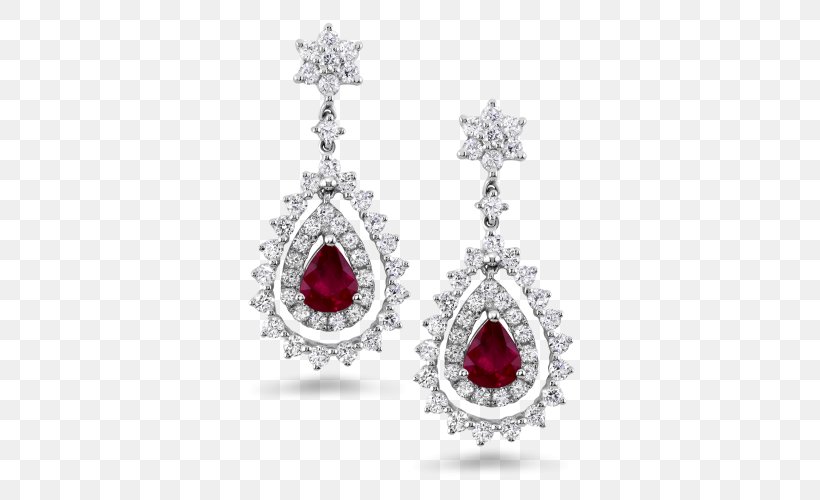 Earring Jewellery Ruby Gemstone Diamond, PNG, 500x500px, Earring, Body Jewelry, Bracelet, Carat, Charms Pendants Download Free