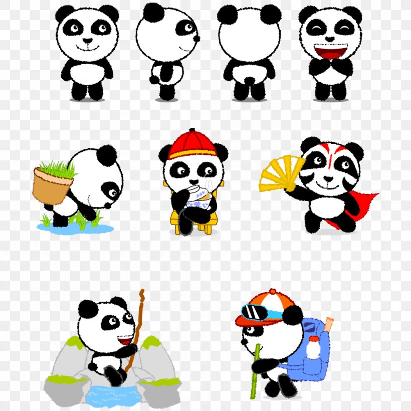 Giant Panda Sichuan Red Panda, PNG, 1000x1000px, Giant Panda, Area, Ball, Cartoon, Clip Art Download Free