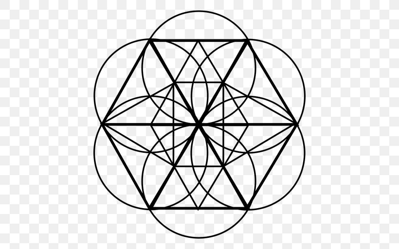 Sacred Geometry Circle Line, PNG, 512x512px, Sacred Geometry, Area, Black And White, Geometric Shape, Geometry Download Free