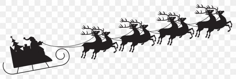 Santa Claus Clip Art Silhouette Transparency, PNG, 1200x403px, Santa Claus, Christmas Day, Deer, Elk, Logo Download Free