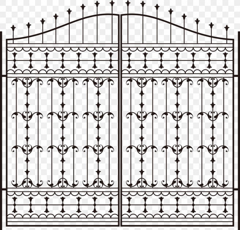 Window Gate Grille Wrought Iron, PNG, 1000x962px, Window, Architecture, Area, Black And White, Door Download Free