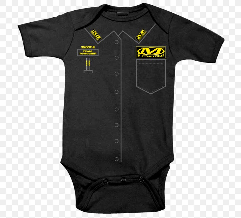 T-shirt Romper Suit Infant Clothing Bodysuit, PNG, 729x743px, Tshirt, Active Shirt, Bib, Black, Bodysuit Download Free