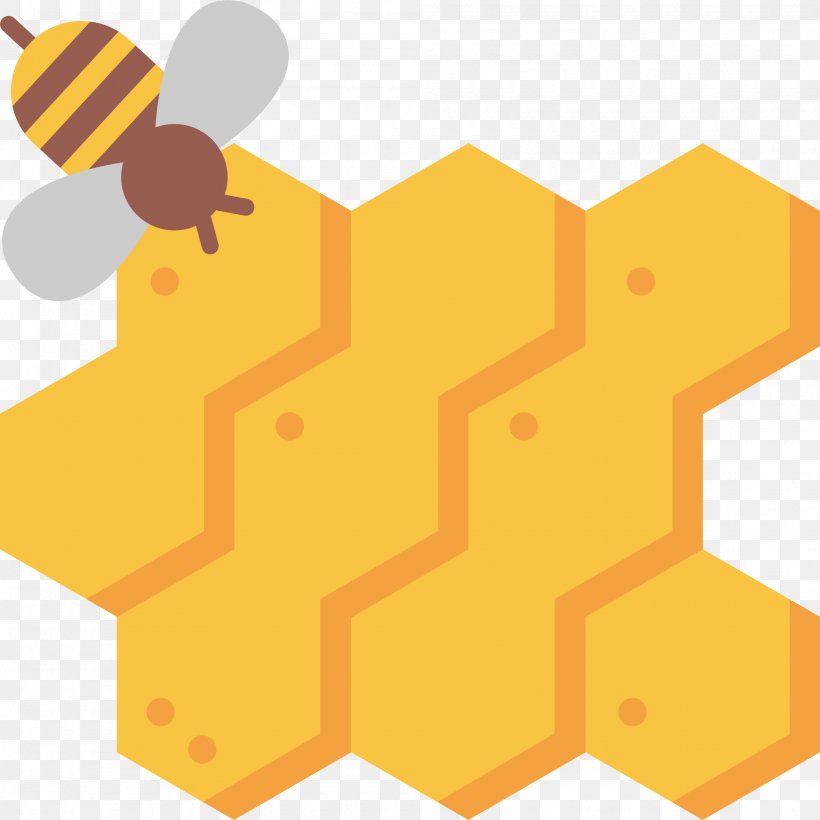 Beehive Honeycomb Clip Art, PNG, 2000x2000px, Bee, Beehive, Honey Bee, Honeycomb, Orange Download Free