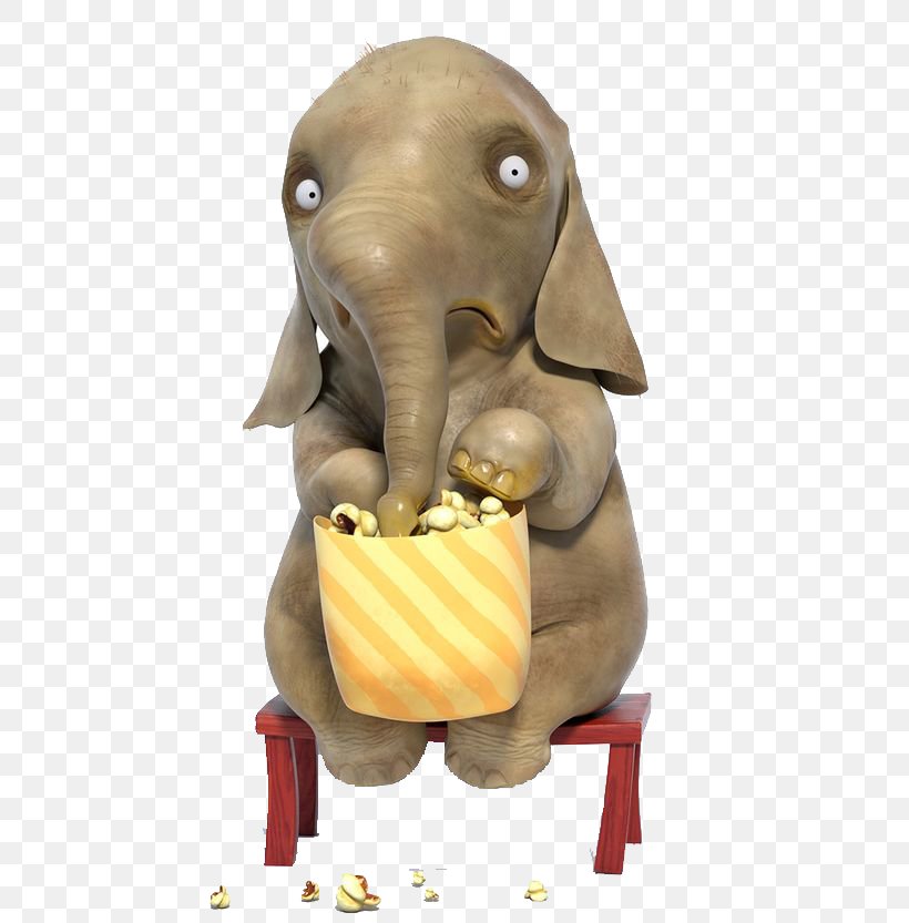 Indian Elephant Popcorn Animation, PNG, 564x833px, 3d Computer Graphics, Indian Elephant, Animation, Art, Artist Download Free
