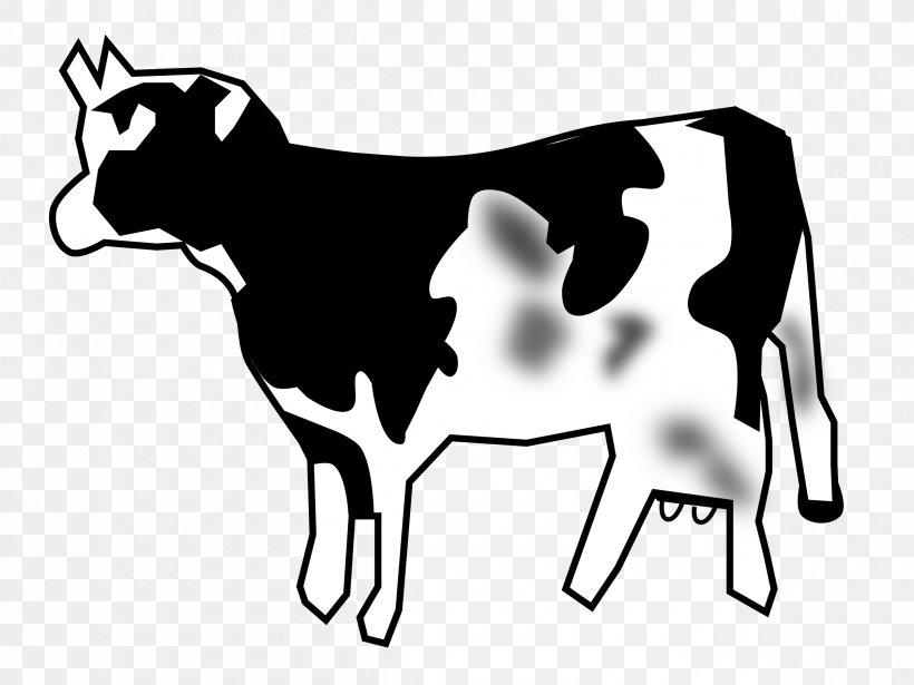 Dairy Cattle Clip Art Baka Ox, PNG, 2400x1800px, Dairy Cattle, Baka, Black, Black And White, Cattle Download Free