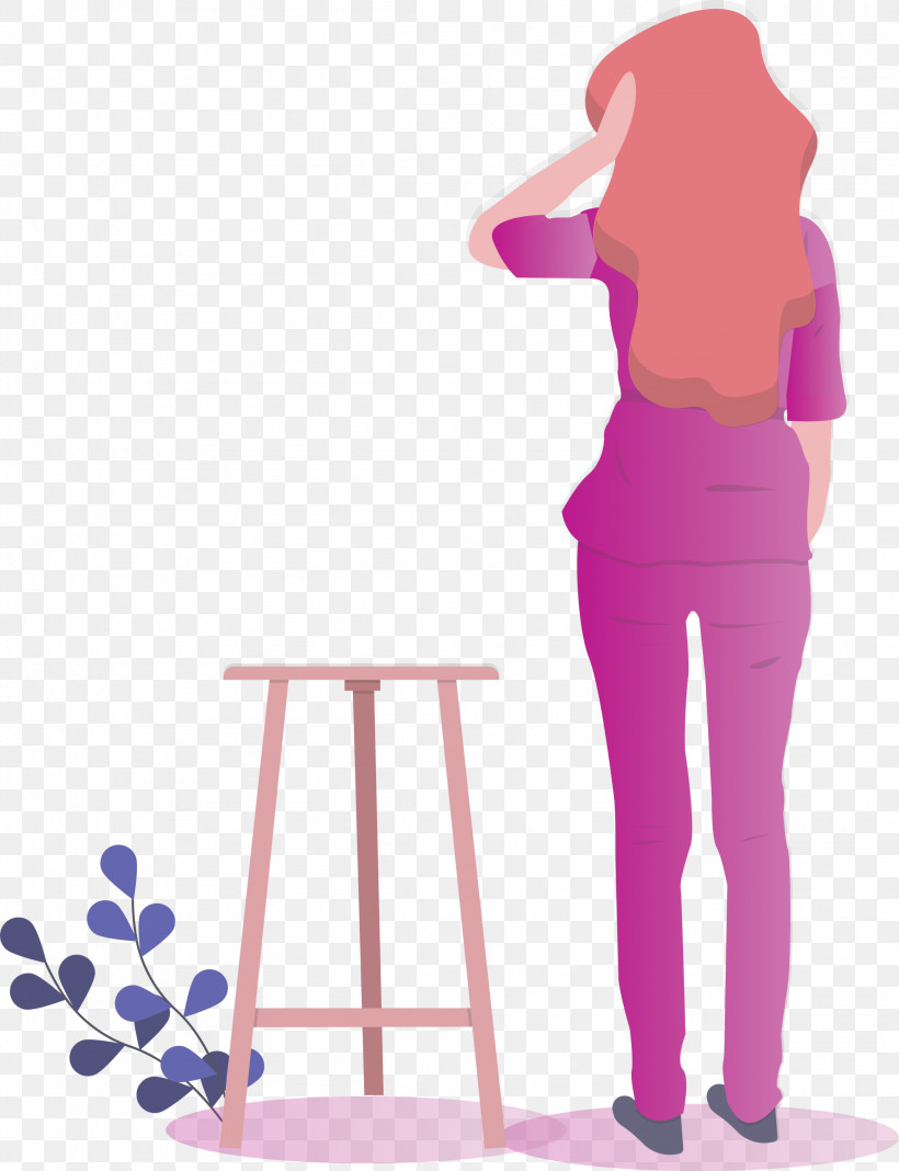 Girl Art, PNG, 2302x3000px, Girl, Art, Bar Stool, Furniture, Magenta Download Free