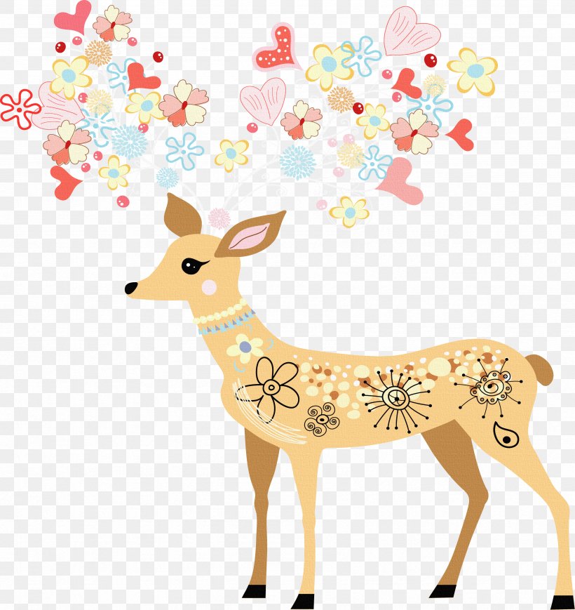 Deer Paper Wall Decal Sticker, PNG, 3384x3589px, Deer, Adhesive, Animal Figure, Antler, Child Download Free