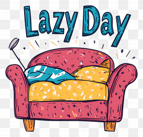 Lazy Day - Lazy Day Couch With Blanket And Pillow PNG