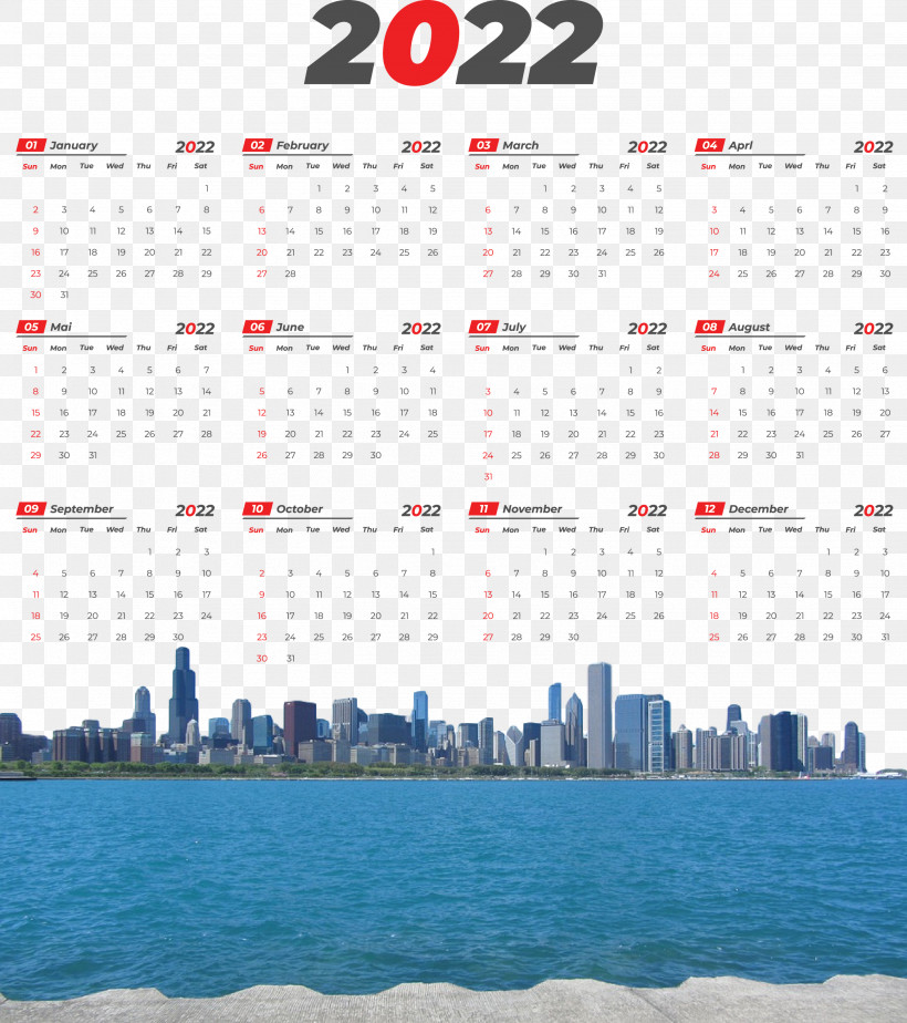 Printable Yearly Calendar 2022 2022 Calendar Template, PNG, 2661x3000px, Chicago, Calendar System, Meter, Urban Renewal Download Free