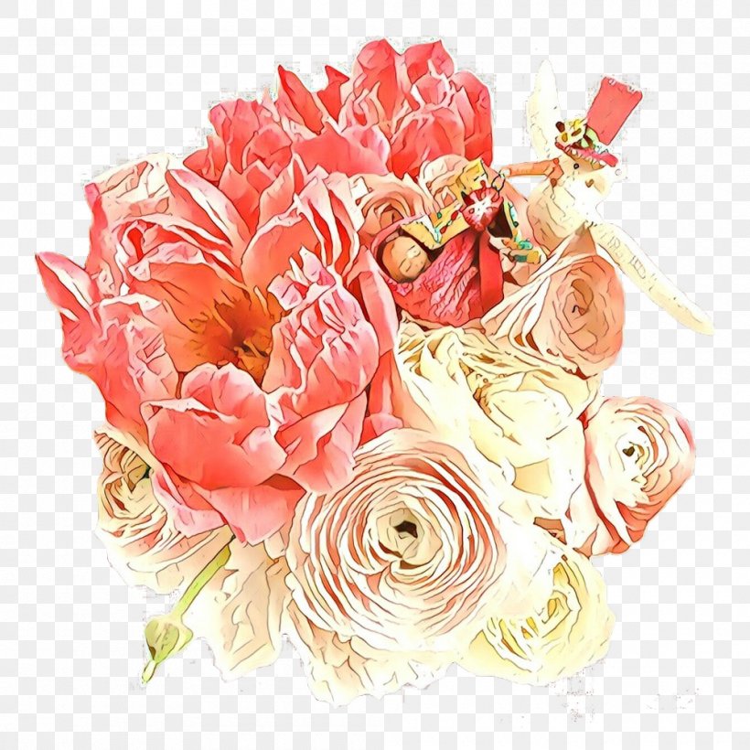 Pink Flower Cartoon, PNG, 1000x1000px, Garden Roses, Artificial Flower, Bouquet, Cabbage Rose, Cut Flowers Download Free