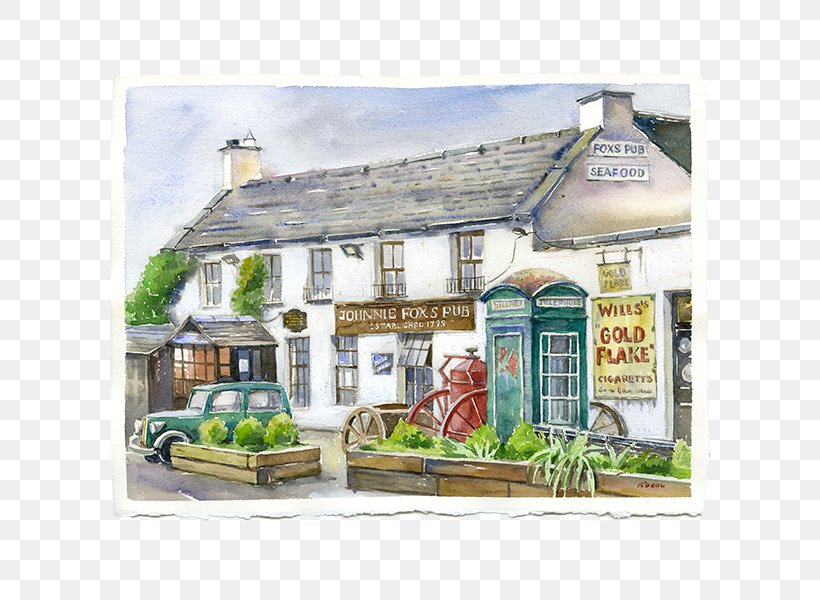 Watercolor Painting Blarney Ludmila Korol Irish Pub, PNG, 600x600px, Watercolor Painting, Art, Bar, Blarney, Facade Download Free